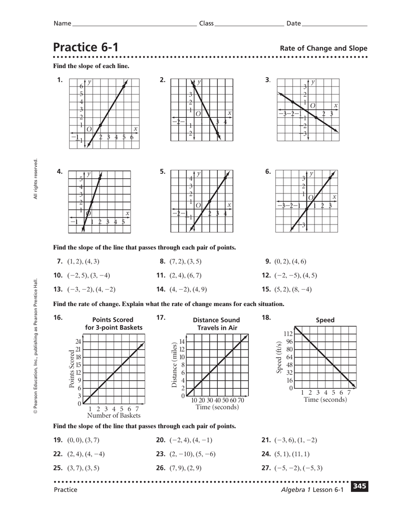 Rate Of Change And Slope Worksheet With Answers Tokoonlineindonesia id