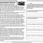 Reading Comprehension Worksheets For 8Th Grade Free Report Db excel