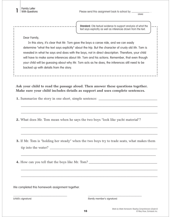 Short Comprehension Passages For Grade 6 With Questions And Printable 