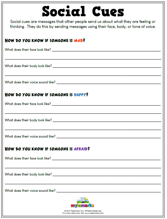 Social Skills Worksheets For Kids And Teens