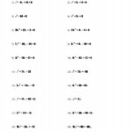 Solving Quadratic Equations By Factoring Worksheet Answers Elementary