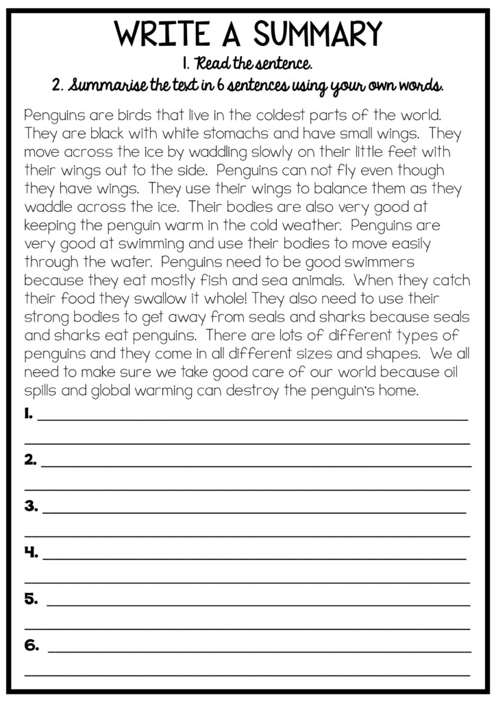 Summarizing Practice Worksheets Printables Learning How To Read