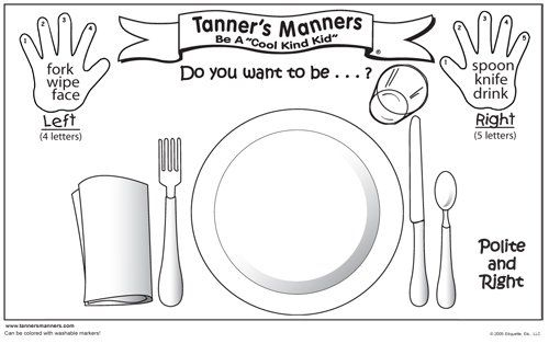 Table Settings For Kids Manners Preschool Manners Activities Manners