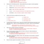 Velocity And Acceleration Calculation Worksheet Answer Key