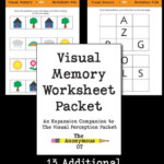 Visual Memory Worksheet Packet Visual Memory Visual Perception