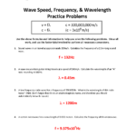 Wave Speed Equation Practice Problems Key Answers Worksheet 25 Math