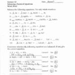Worksheet 10 Math Skills Balancing Chemical Equations Answer Key SHOTWERK