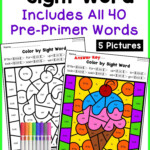 Your Students Will Love These FREE No prep Printable Color By Sight
