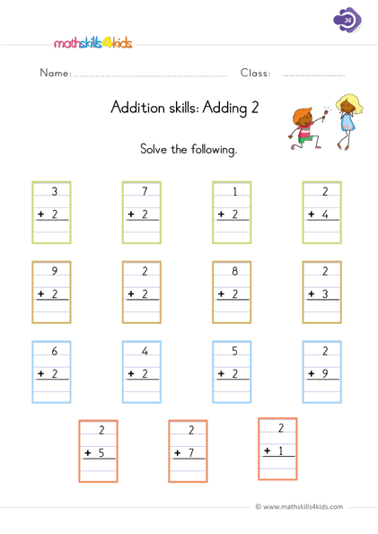 1 Digit Addition Worksheets For Grade 1 1st Grade Basic Addition Skills