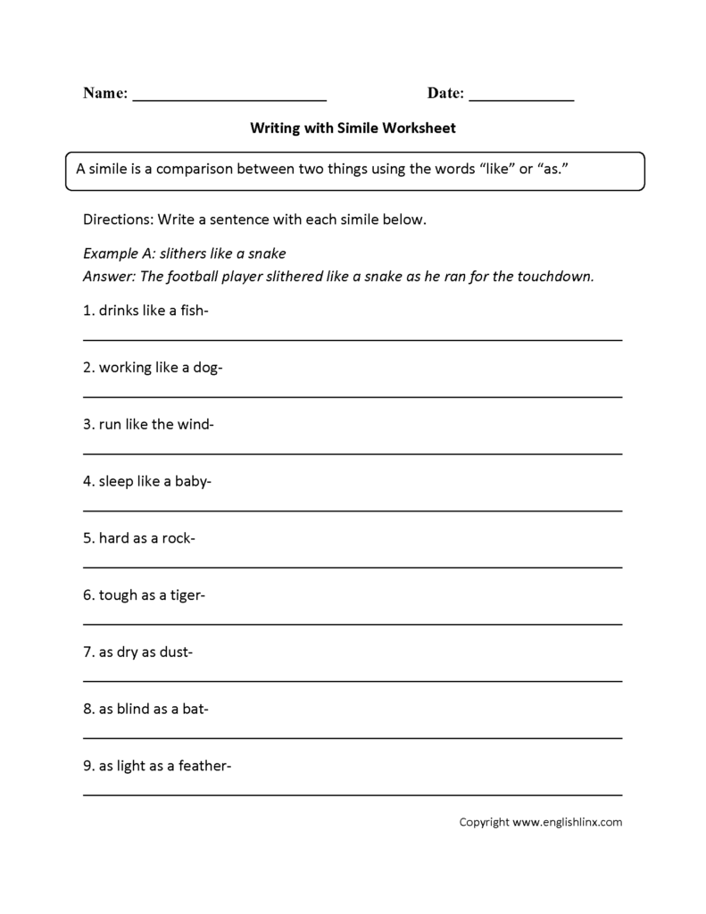 19 Best Images Of 7th Grade Figurative Language Worksheet Worksheeto