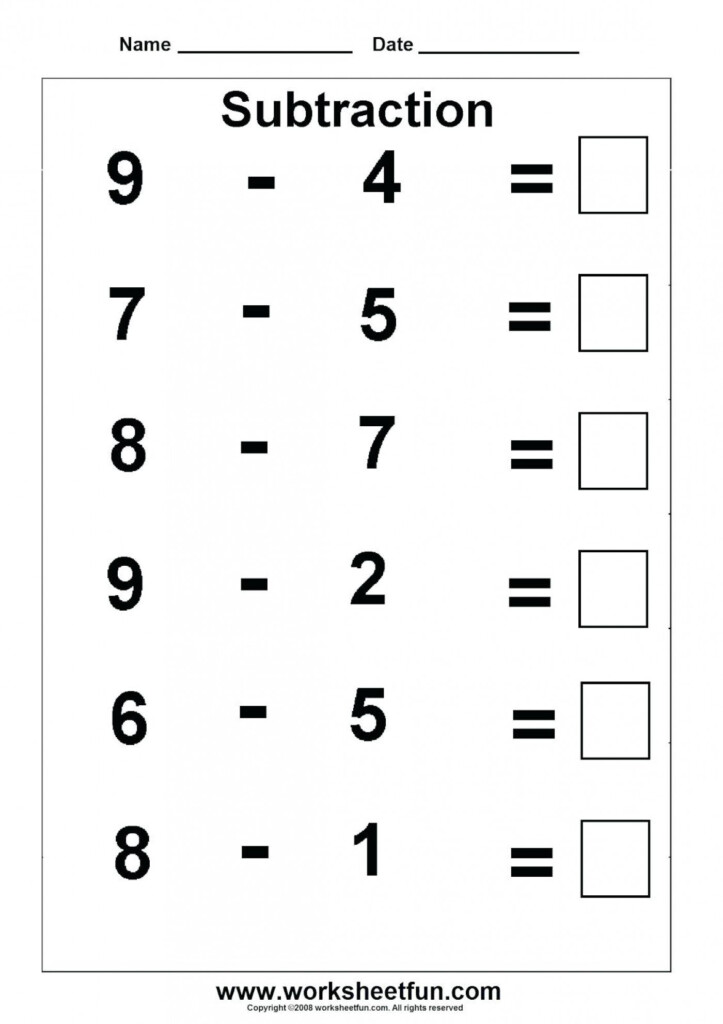 3 Free Math Worksheets First Grade 1 Subtraction Subtracting Whole Tens 