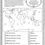 3rd Grade Free Printable Worksheets On Continents And Oceans