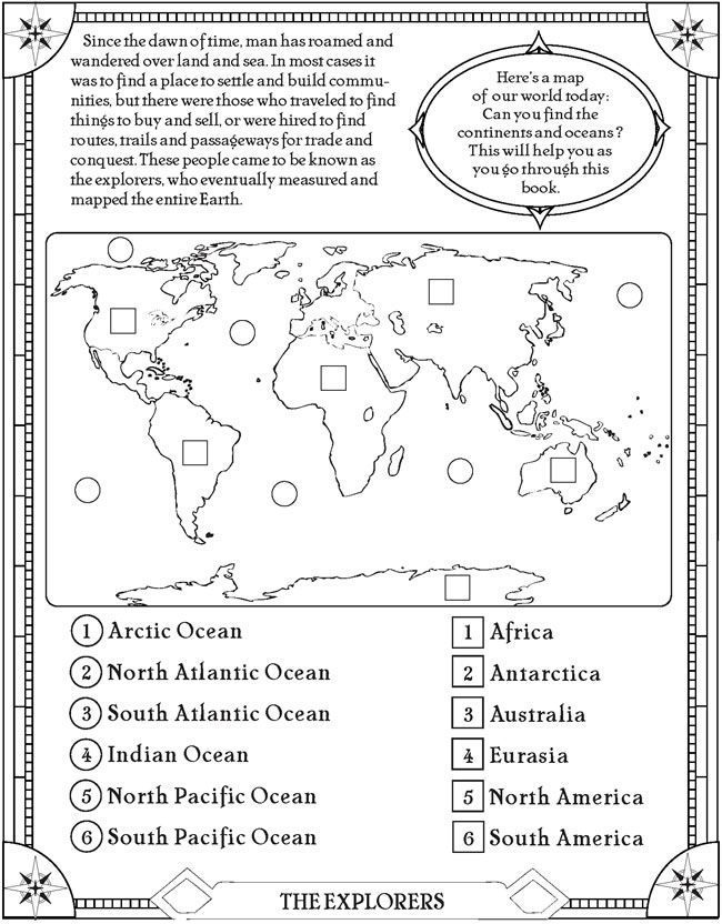 3rd Grade Free Printable Worksheets On Continents And Oceans 