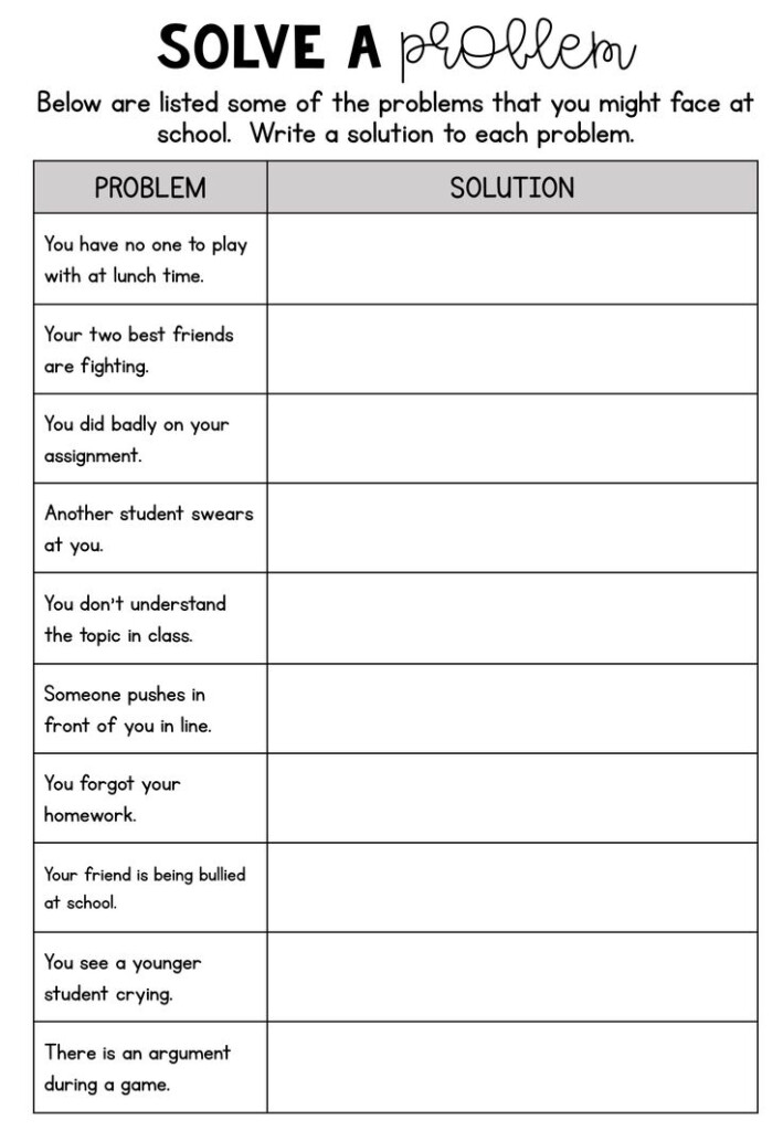 4 No Prep Printable Social Emotional Learning Worksheets Social 