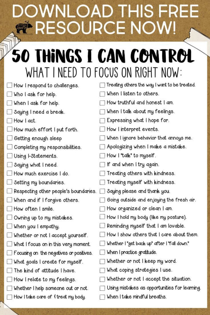 50 Things You Can Control Mindset Positive Thinking School 