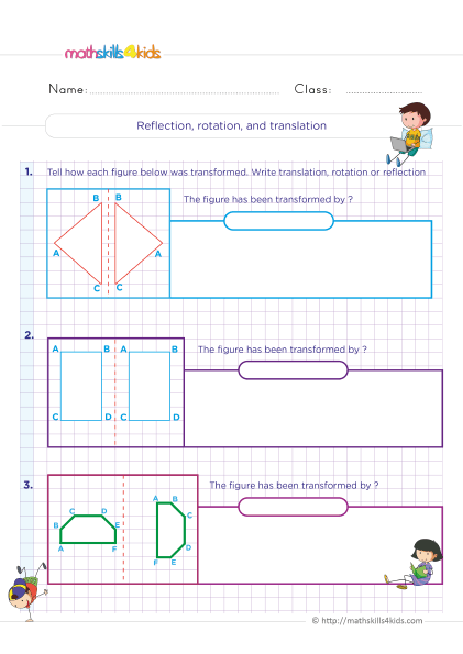 5th Grade Symmetry And Transformation Worksheets Pdf Sequence Of 