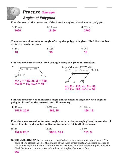 75 6 1 Practice Angles Of Polygons Chapter 6