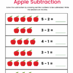 Apple Subtraction Worksheets For Kids Kidpid