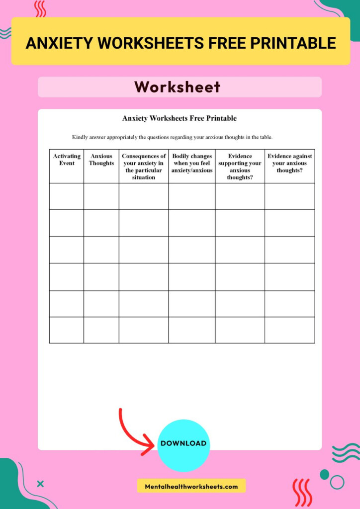 CBT TESTING YOUR THOUGHTS WORKSHEET Mental Health Worksheets