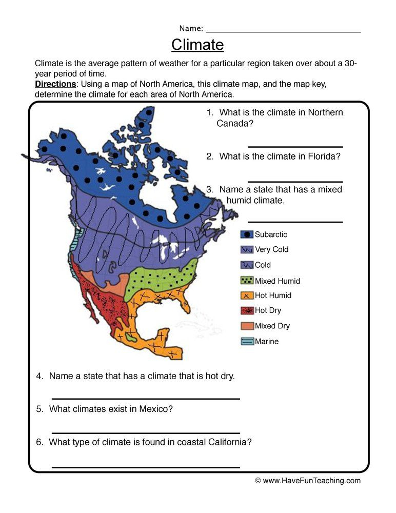 Climate Map Worksheet Have Fun Teaching Map Worksheets Have Fun