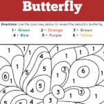 Color By Number Butterfly Worksheet Education Fun Educational