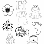 Color The Pictures Which Start With Letter F Worksheet Worksheet Digital