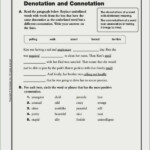 Connotation And Denotation Worksheets With Answers Thekidsworksheet