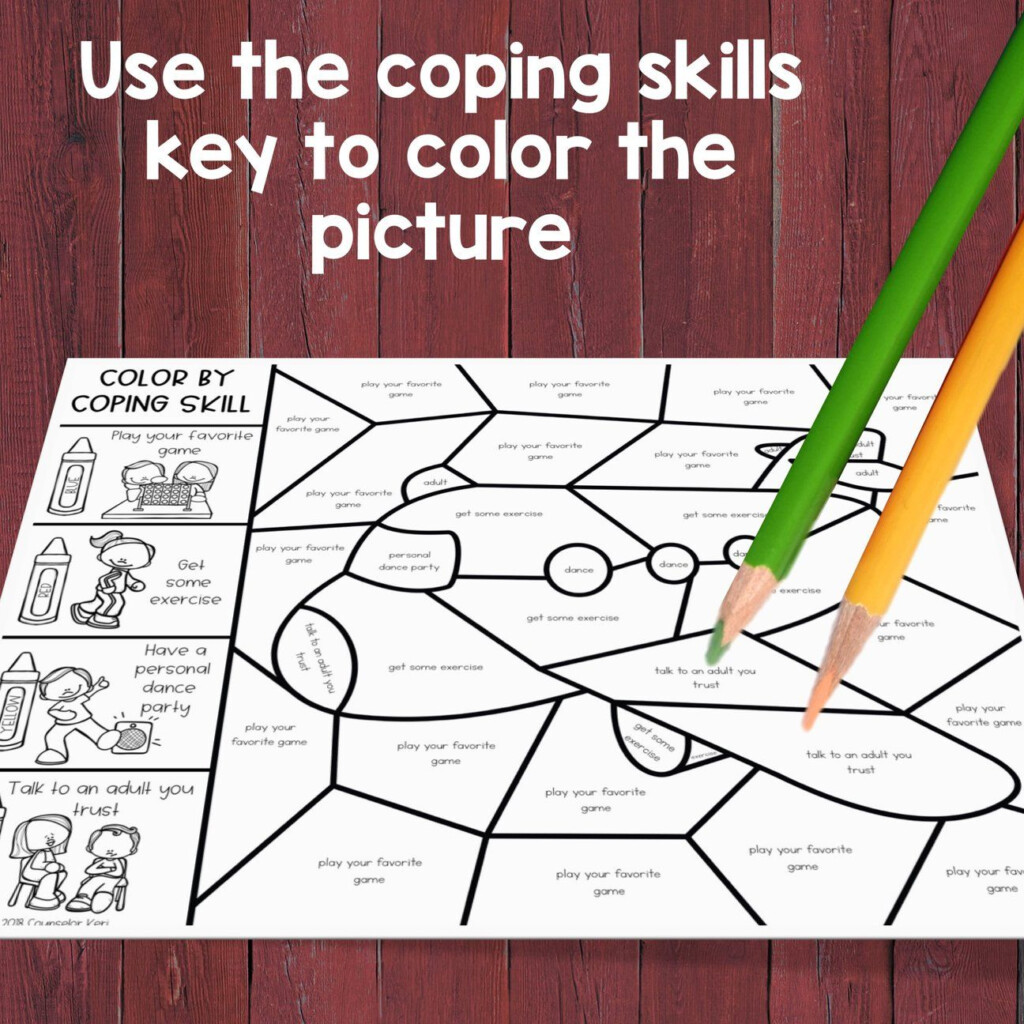 Coping Skills Color By Code Calming Strategies Activity For School 