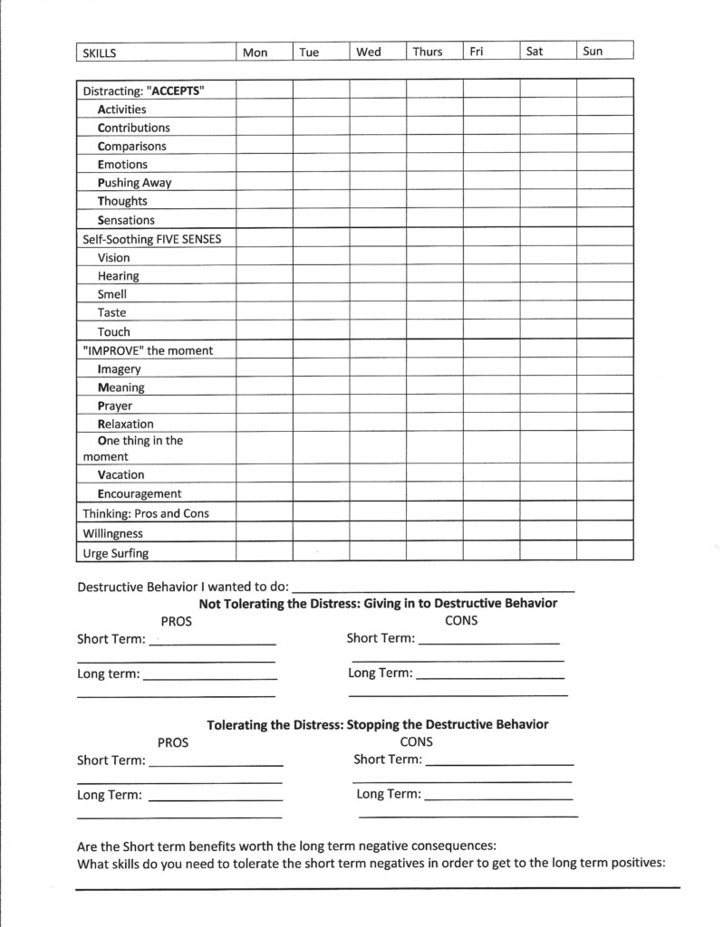 Crisis Survival Worksheet Treatment Plan Template Treatment Plan 