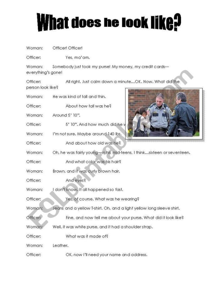 Describing People And Things Worksheet Worksheets Esl Worksheets People