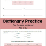 Dictionary Practice Worksheet Back to School Mamas Learning Corner