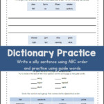 Dictionary Skills Practice Worksheet Mamas Learning Corner