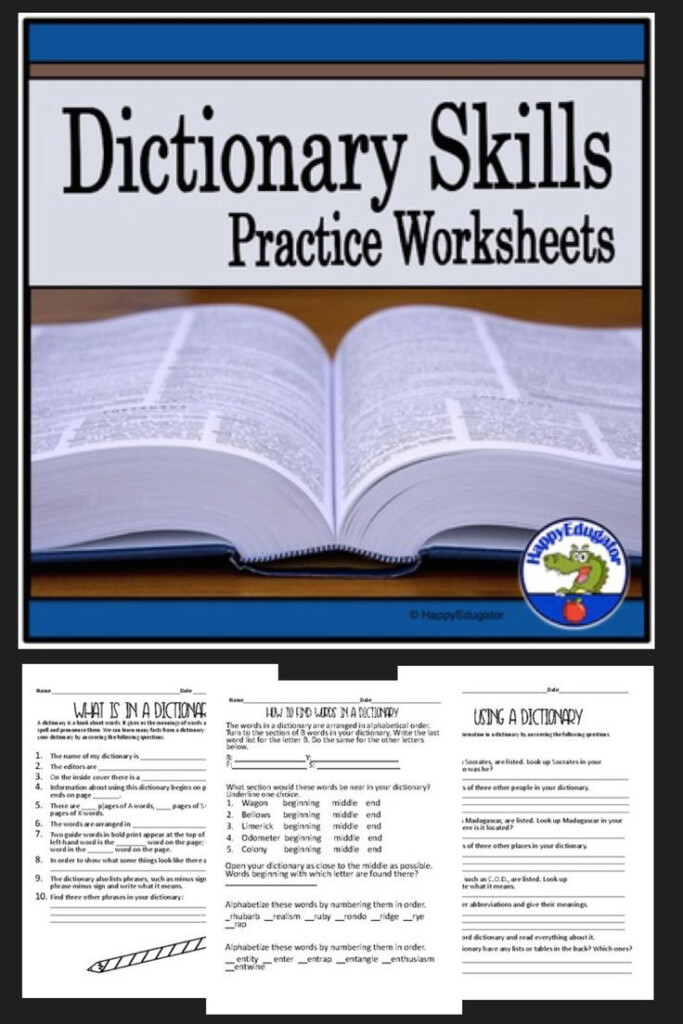 Dictionary Skills Practice Worksheets Dictionary Skills Guide Words 