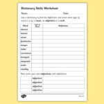 Dictionary Skills Word Table Worksheet Dictionary Dictionary