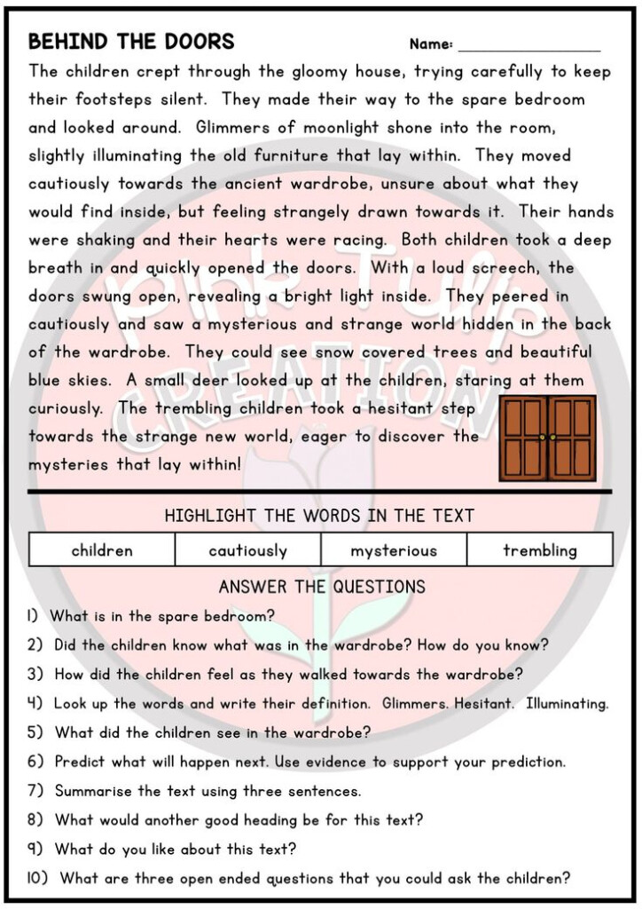 Draw Conclusions Worksheet 4th Grade Reading Comprehension Worksheets 