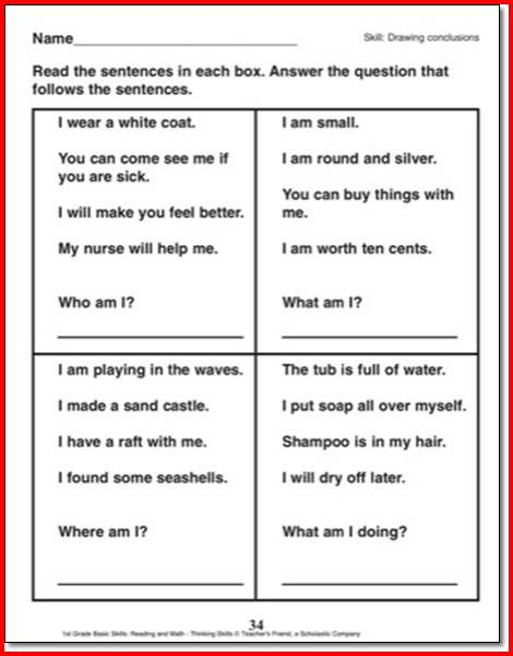 Drawing Conclusions Worksheets 3rd Grade Drawing Conclusions Drawing 