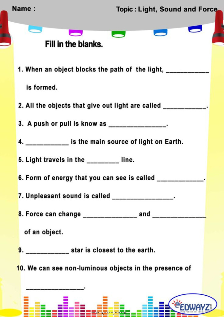 Edwayz Class3 Light Sound Light Science Science Worksheets Science 