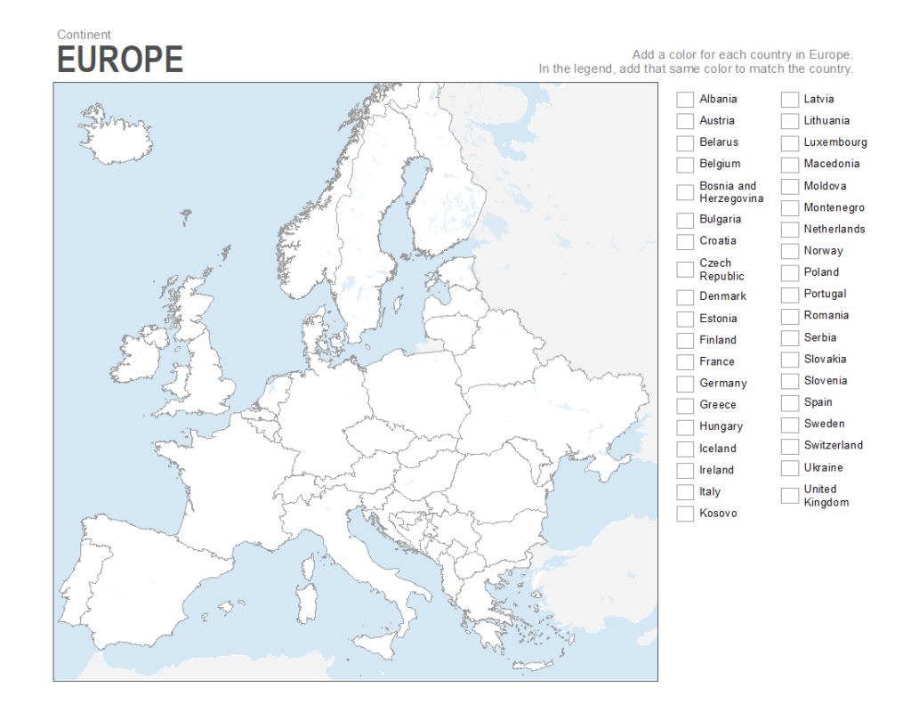 Europe Coloring Printable Blank Map Europe Map Printable Blank Map 