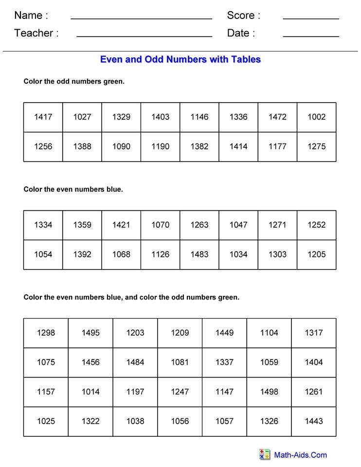 Even And Odd Worksheet 4 Hoeden At Home