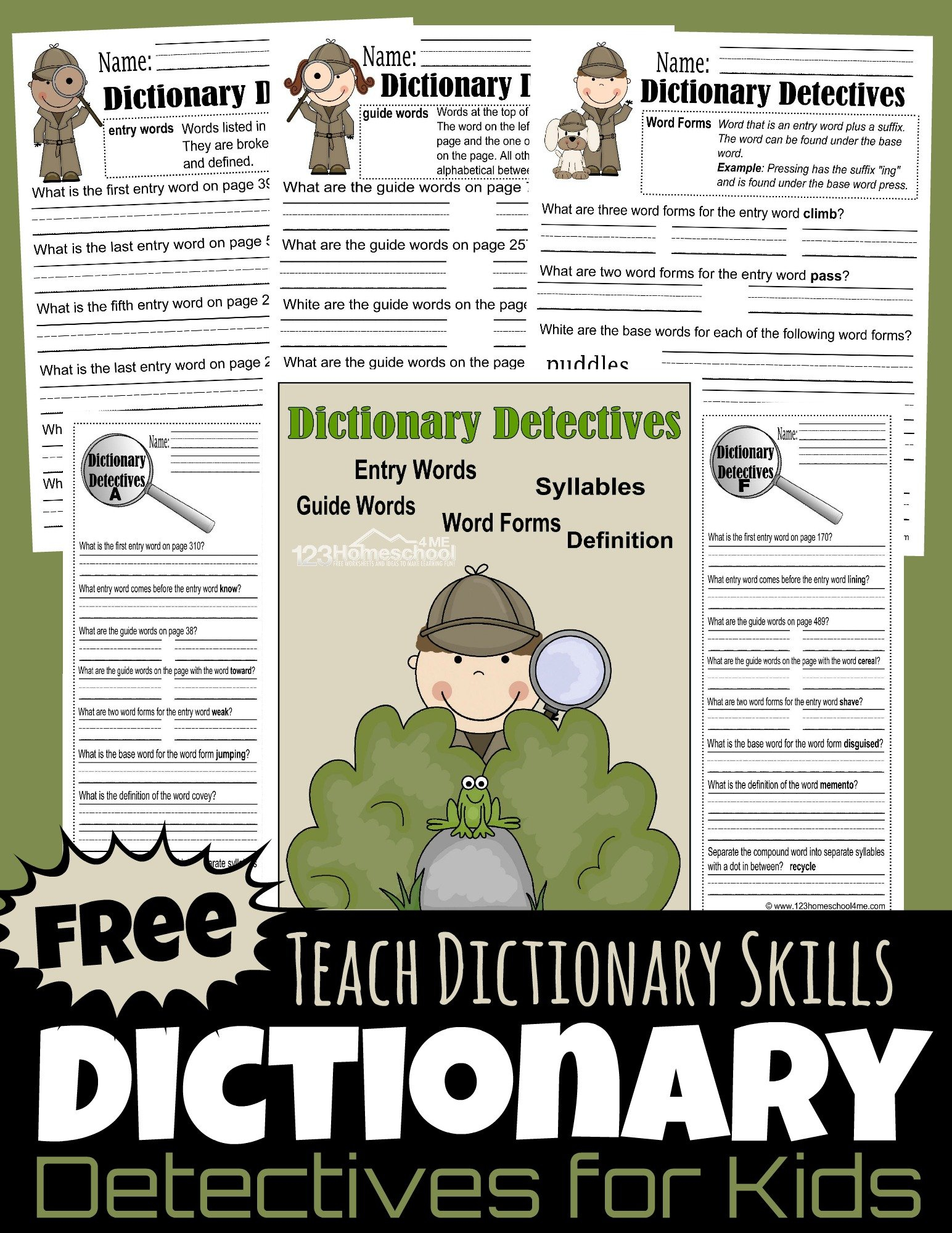 FREE Dictionary Detective Worksheets For Kids