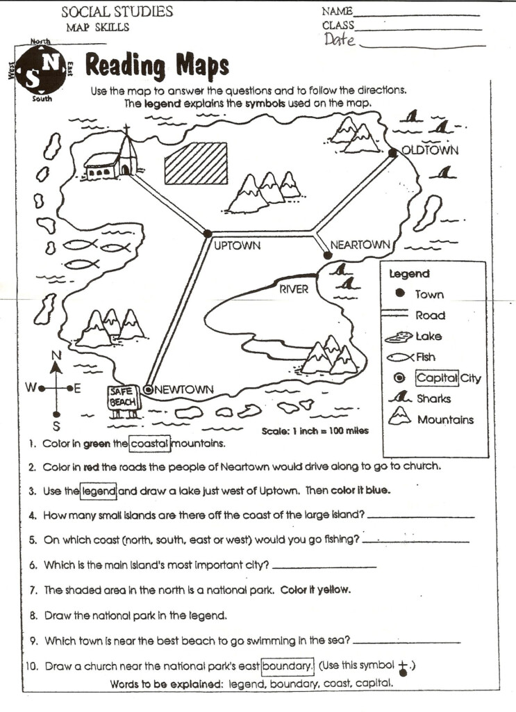 Free Elementary Worksheets On Reading Maps Printableshelter Social 