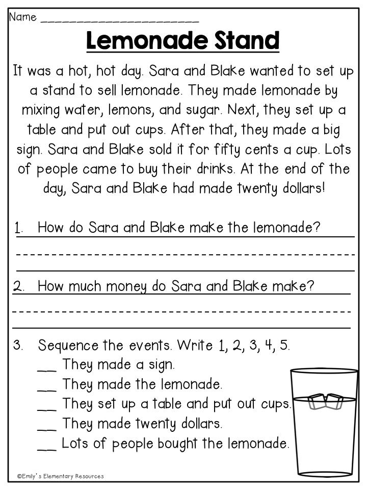 Free Printable Reading Comprehension Worksheets For 2nd Grade 