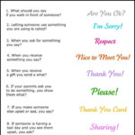 Free Printable Social Skills Worksheets Manners Match It Up Worksheet