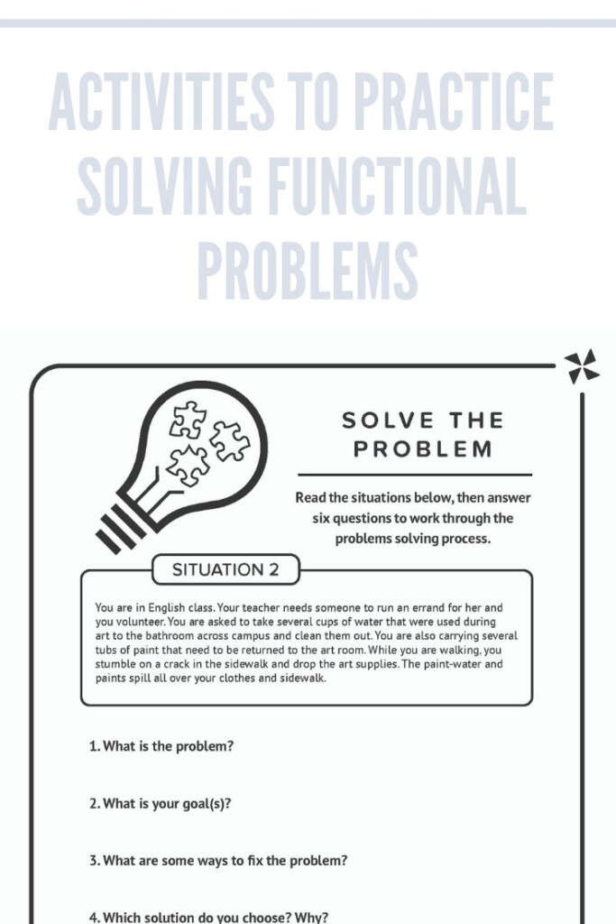 Functional Problem Solving Social Skills Activity For Older Students 