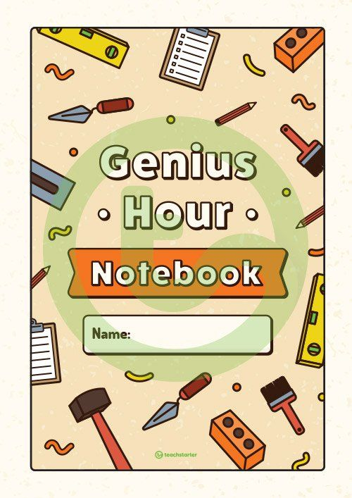Genius Hour Project Full Size Notebook Template Genius Hour Genius 