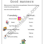 Good Manners ESL Worksheet By TarrynR In 2020 Teacher Favorite