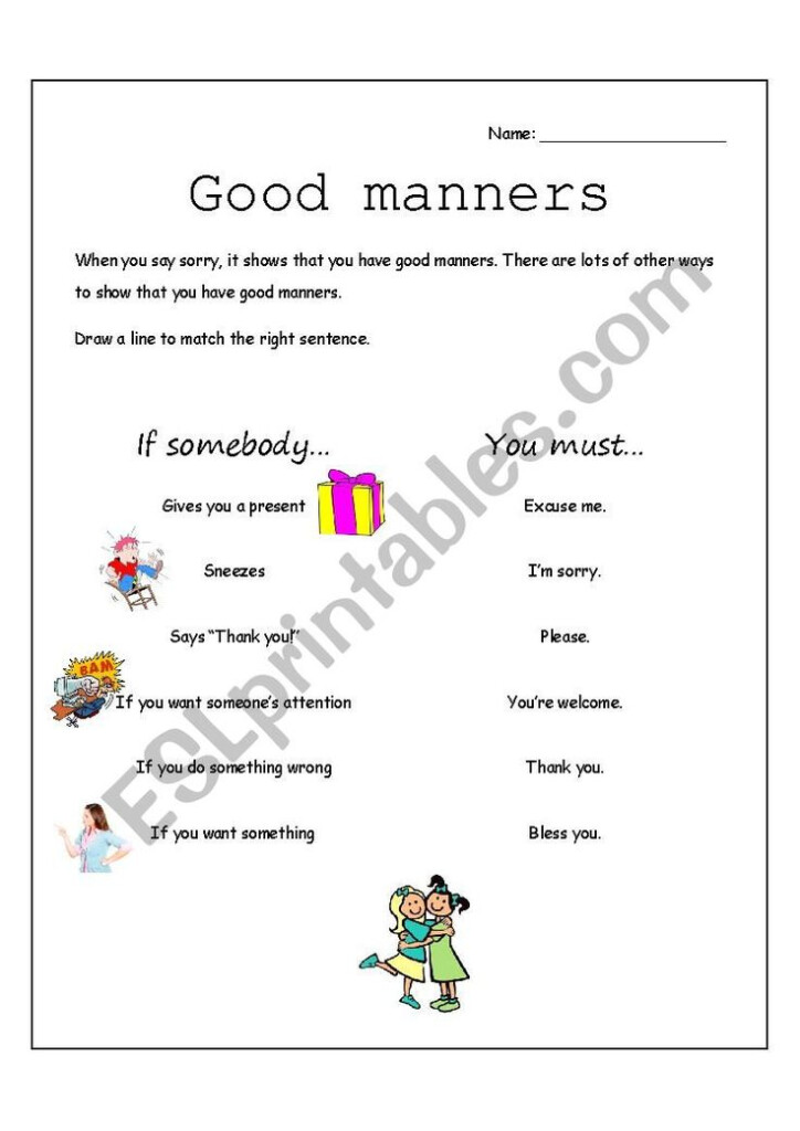 Good Manners ESL Worksheet By TarrynR In 2020 Teacher Favorite 