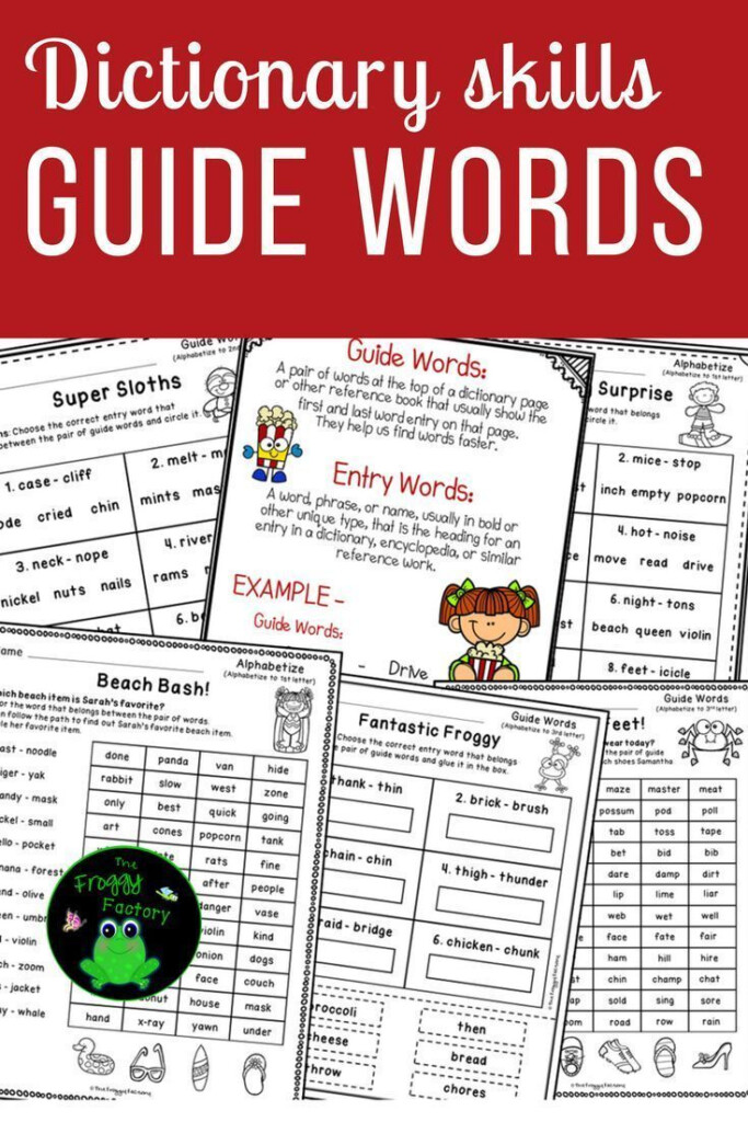 Guide Words Worksheets Dictionary Skills Guide Words Dictionary 