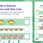 Hide a Saurus One More And One Less Dinosaurs Worksheet