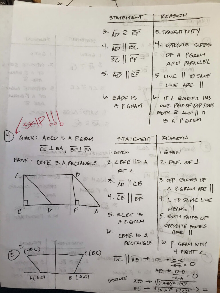 Honors Geometry Vintage High School Chapter 6 Proof Review